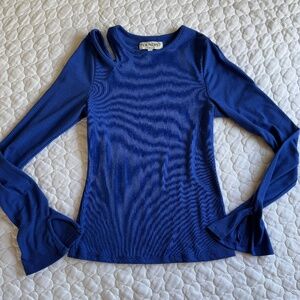 Foundist Cold Shoulder Ribbed Top Size Small Made in LA